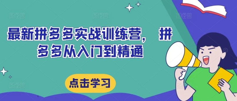 最新拼多多实战训练营， 拼多多从入门到精通-创客资源阁