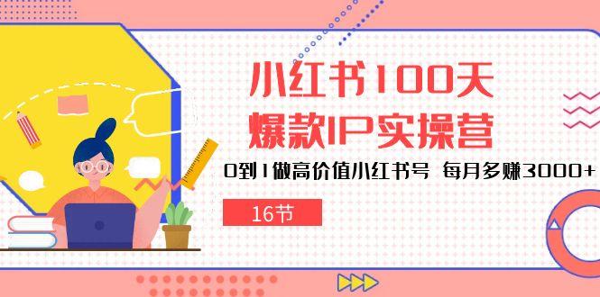 小红书100天-爆款IP实操营，0到1做高价值小红书号 每月多赚3000+(16节-创客资源阁