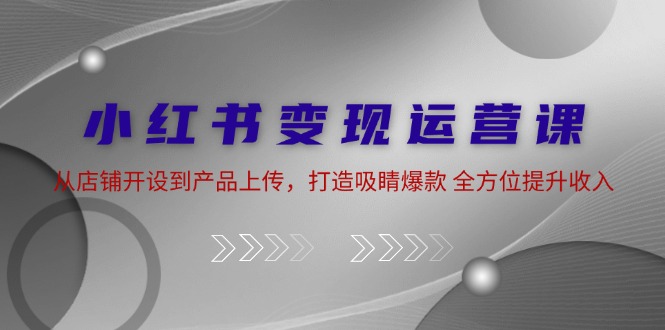 小红书变现运营课：从店铺开设到产品上传，打造吸睛爆款 全方位提升收入-创客资源阁