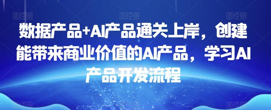 数据产品+AI产品通关上岸，创建能带来商业价值的AI产品，学习AI产品开发流程-创客资源阁