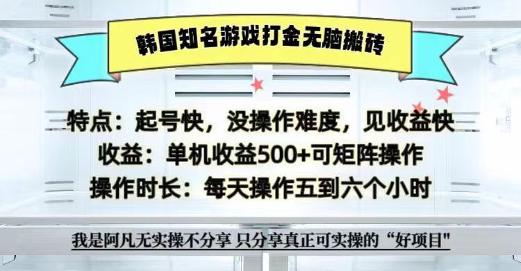 全网首发海外知名游戏打金无脑搬砖单机收益500+ 即做！即赚！当天见收益！-创客资源阁