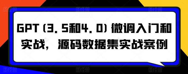 GPT(3.5和4.0)微调入门和实战，源码数据集实战案例-创客资源阁