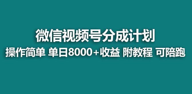 【蓝海项目】视频号分成计划最新玩法，单天收益8000+，附玩法教程，24年…-创客资源阁
