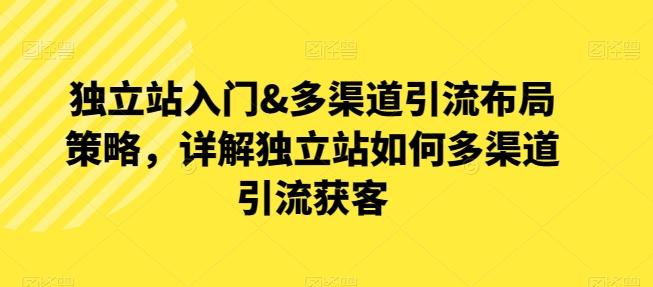 独立站入门&多渠道引流布局策略，详解独立站如何多渠道引流获客-创客资源阁