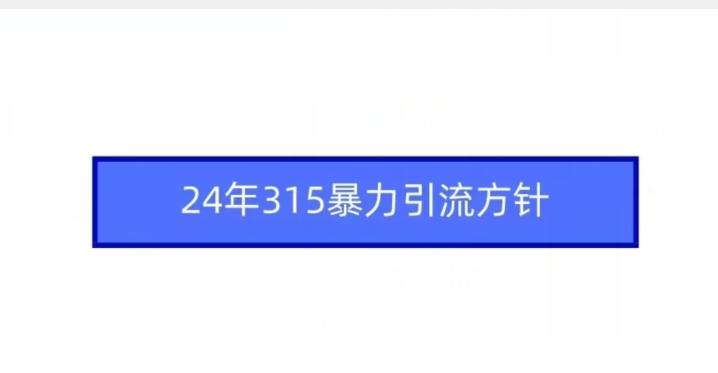 24年315暴力引流方针-创客资源阁