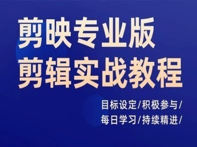 剪映专业版剪辑实战教程，目标设定/积极参与/每日学习/持续精进-创客资源阁