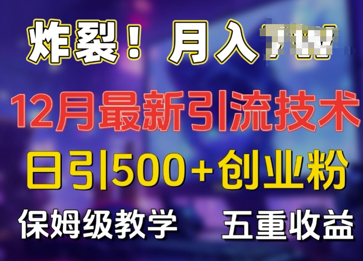 炸裂!揭秘12月最新日引流500+精准创业粉，多重收益保姆级教学-创客资源阁