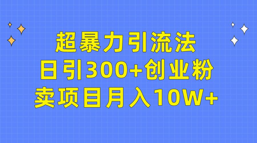 (9954期)超暴力引流法，日引300+创业粉，卖项目月入10W+-创客资源阁