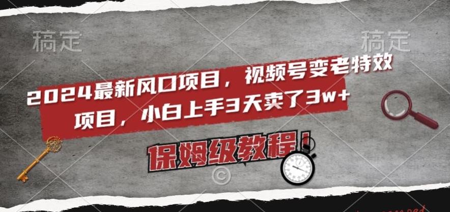 2024最新风口项目，视频号变老特效项目，电脑小白上手3天卖了3w+，保姆级教程【揭秘】-创客资源阁