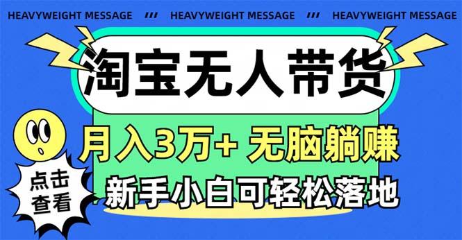 淘宝无人带货3.0高收益玩法，月入3万+，无脑躺赚，新手小白可落地实操-创客资源阁