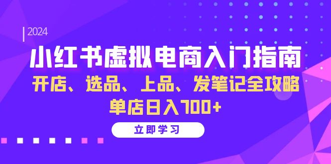 小红书虚拟电商入门指南：开店、选品、上品、发笔记全攻略 单店日入700+-创客资源阁