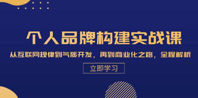 个人品牌构建实战课：从互联网规律到气质开发，再到商业化之路，全程解析-创客资源阁