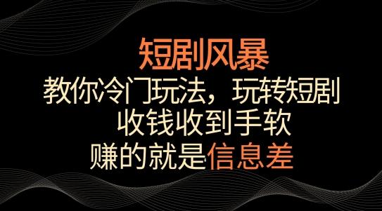 短剧风暴，教你冷门玩法，玩转短剧，收钱收到手软【揭秘】-创客资源阁