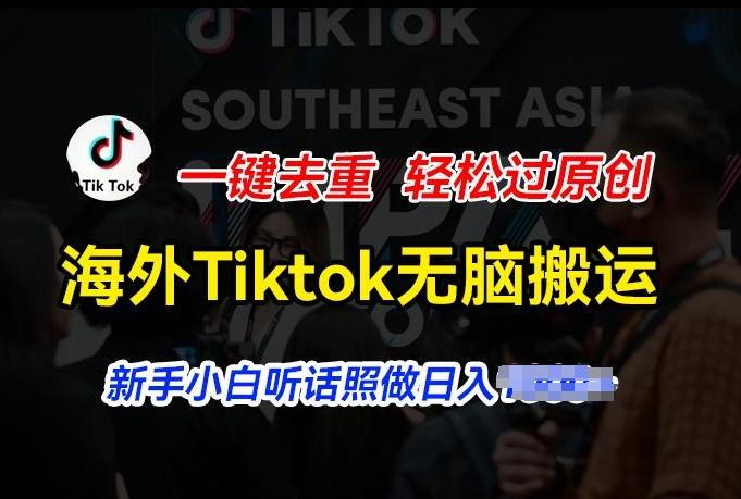 海外Tiktok短视频无脑搬运，一键去重轻松过原创，新手小白听话照做日入几张【揭秘】-创客资源阁