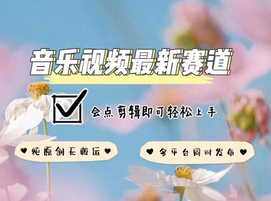 音乐视频赛道最新玩法，纯原创不违规，可所有平台同时发布，会点剪辑即可轻松拿捏【揭秘】-创客资源阁