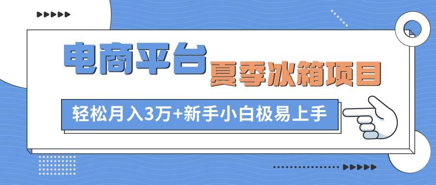 电商平台夏季冰箱项目，轻松月入3万+，新手小白极易上手-创客资源阁