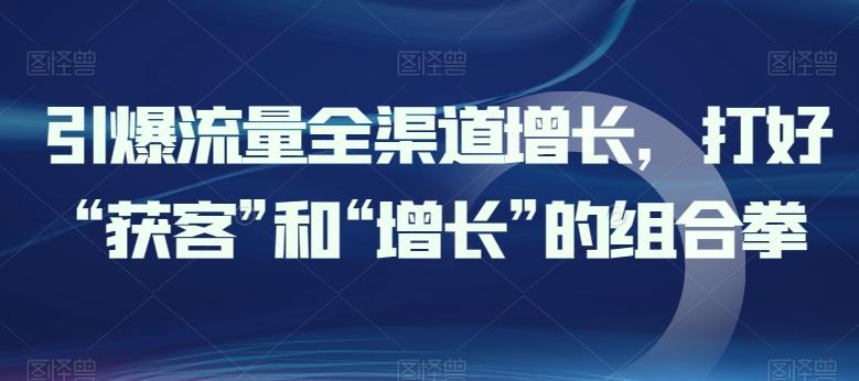 引爆流量全渠道增长，打好“获客”和“增长”的组合拳-创客资源阁