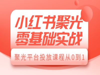 小红书聚光零基础实战，聚光平台投放课程从0到1-创客资源阁