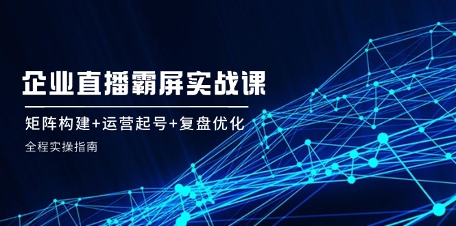 企业直播霸屏实战课：矩阵构建+运营起号+复盘优化，全程实操指南-创客资源阁