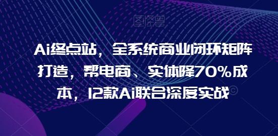 Ai终点站，全系统商业闭环矩阵打造，帮电商、实体降70%成本，12款Ai联合深度实战-创客资源阁