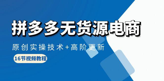 (10015期)拼多多无货源电商，原创实操技术+高阶更新(16节视频教程)-创客资源阁