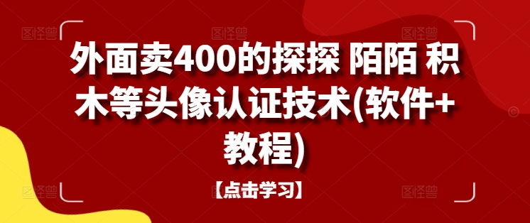 外面卖400的探探 陌陌 积木等头像认证技术(软件+教程)-创客资源阁