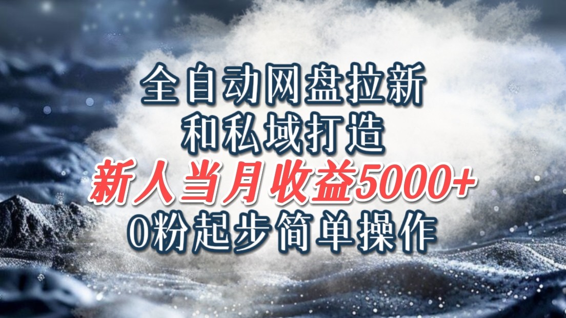 全自动网盘拉新和私域打造，0粉起步简单操作，新人入门当月收益5000以上-创客资源阁