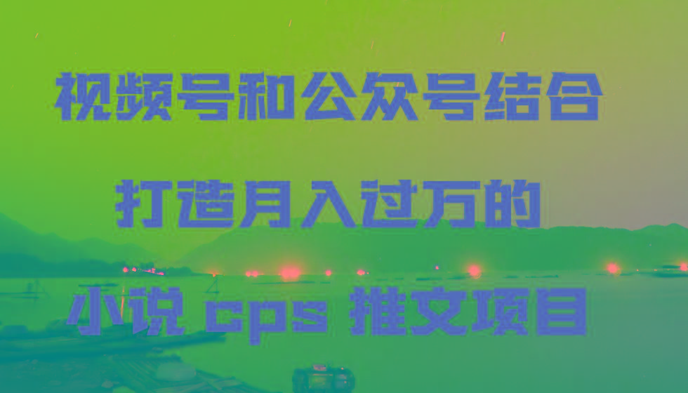 视频号和公众号结合打造月入过万的小说cps推文项目，包括市面上面的各种思路详解-创客资源阁