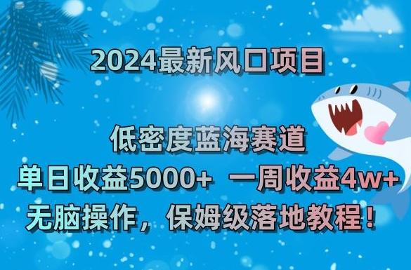 2024最新风口项目，低密度蓝海赛道，单日收益5000+，一周收益4w+！【揭秘】-创客资源阁