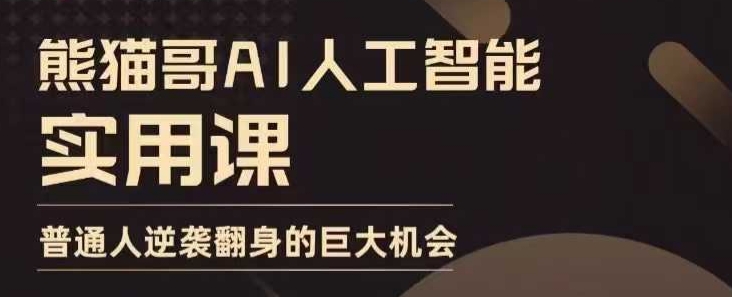 AI人工智能实用课，实在实用实战，普通人逆袭翻身的巨大机会-创客资源阁