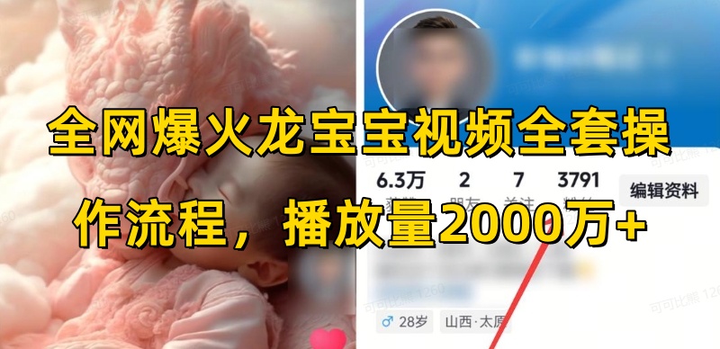 全网爆火龙宝宝视频全套操作流程，播放量2000万+-创客资源阁