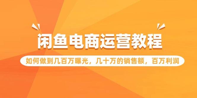 (9560期)闲鱼电商运营教程：如何做到几百万曝光，几十万的销售额，百万利润-创客资源阁
