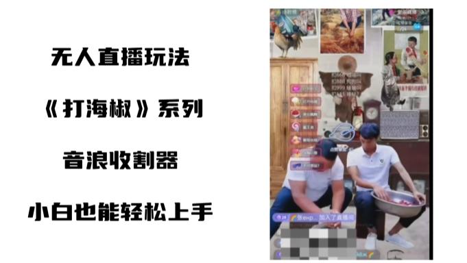 打海椒无人直播整蛊项目，小白轻松上手撸音浪收割器（教程+工具+素材）-创客资源阁
