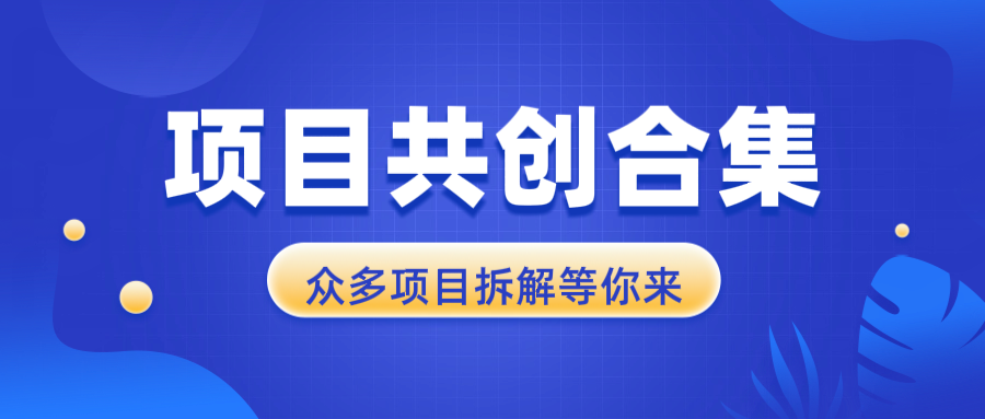 项目共创合集，从0-1全过程拆解，让你迅速找到适合自已的项目-创客资源阁