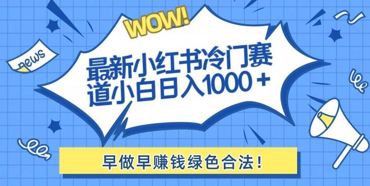 最新小红书冷门赛道日入1000+一部手机小白轻松-创客资源阁