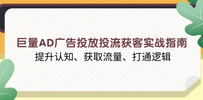巨量AD广告投放投流获客实战指南，提升认知、获取流量、打通逻辑-创客资源阁