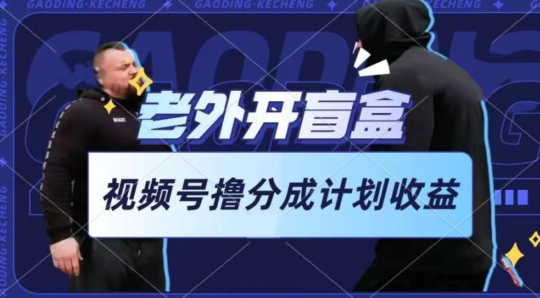 老外开盲盒视频，撸视频号分成计划收益，每天只需一小时，新手小白轻松上手【揭秘】-创客资源阁