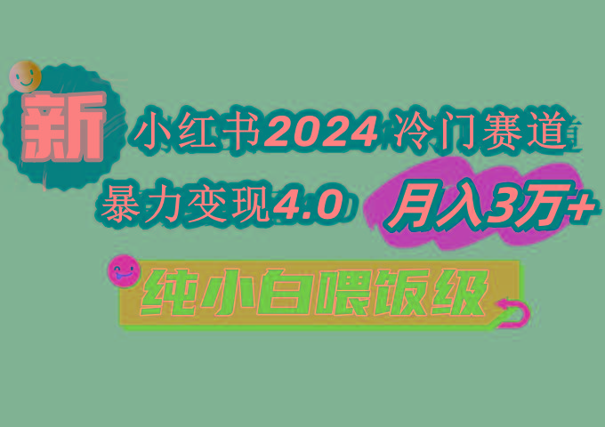小红书2024冷门赛道 月入3万+ 暴力变现4.0 纯小白喂饭级-创客资源阁