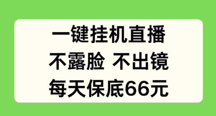 一键挂JI直播，不露脸不出境，每天保底66元【揭秘】-创客资源阁