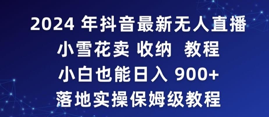 2024年抖音最新无人直播小雪花卖收纳教程，小白也能日入900+落地实操保姆级教程【揭秘】-创客资源阁