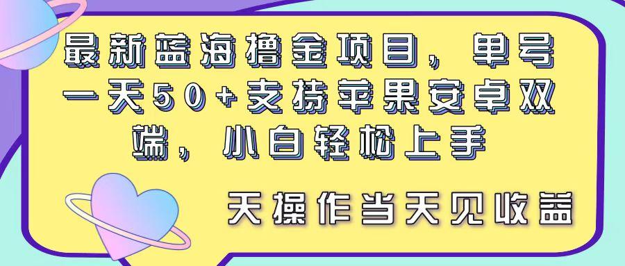 最新蓝海撸金项目，单号一天50+， 支持苹果安卓双端，小白轻松上手 当…-创客资源阁