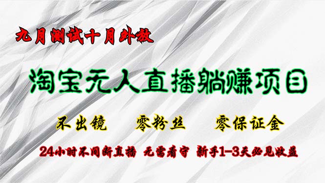 淘宝无人直播最新玩法，九月测试十月外放，不出镜零粉丝零保证金，24小…-创客资源阁