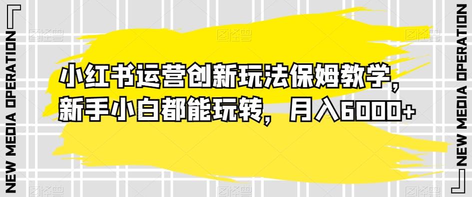 小红书运营创新玩法保姆教学，新手小白都能玩转，月入6000+【揭秘】-创客资源阁